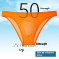 Women's low waist ice silk panties in seamless briefs design showing quick-dry fabric texture