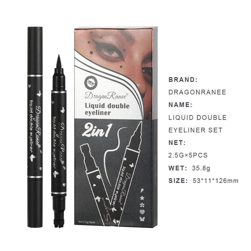 XINGX double-headed eyeliner set with gold, black, and charcoal black pencils in 5 boxes
