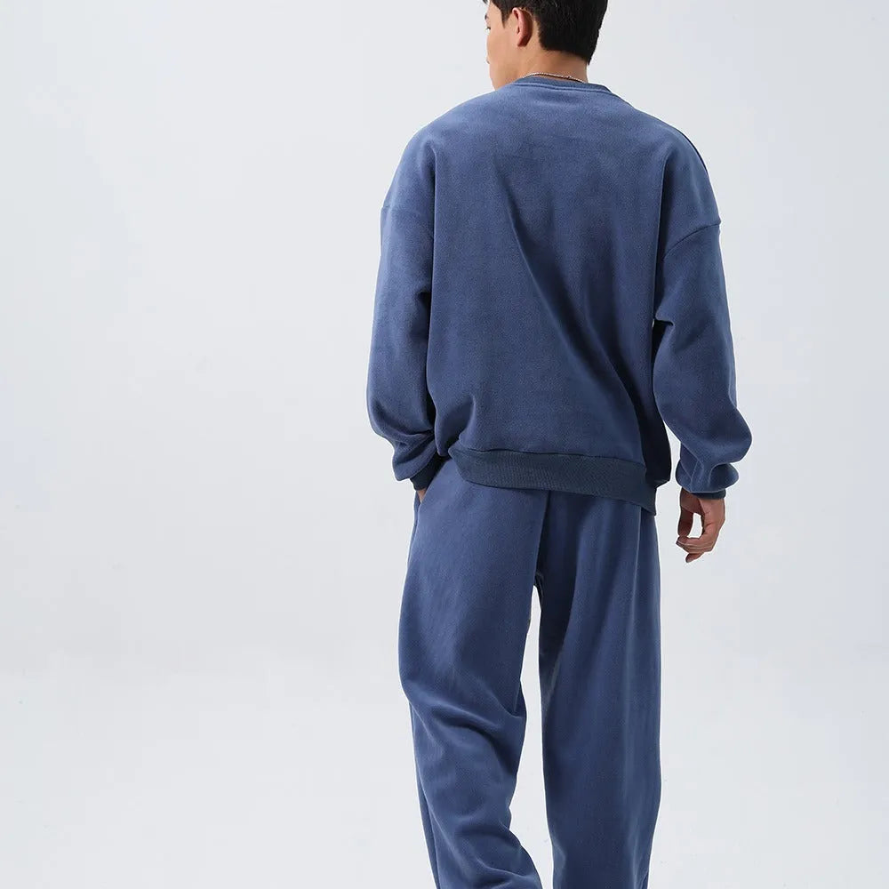 Men's polar fleece sports suit with double-sided shake design in winter colours