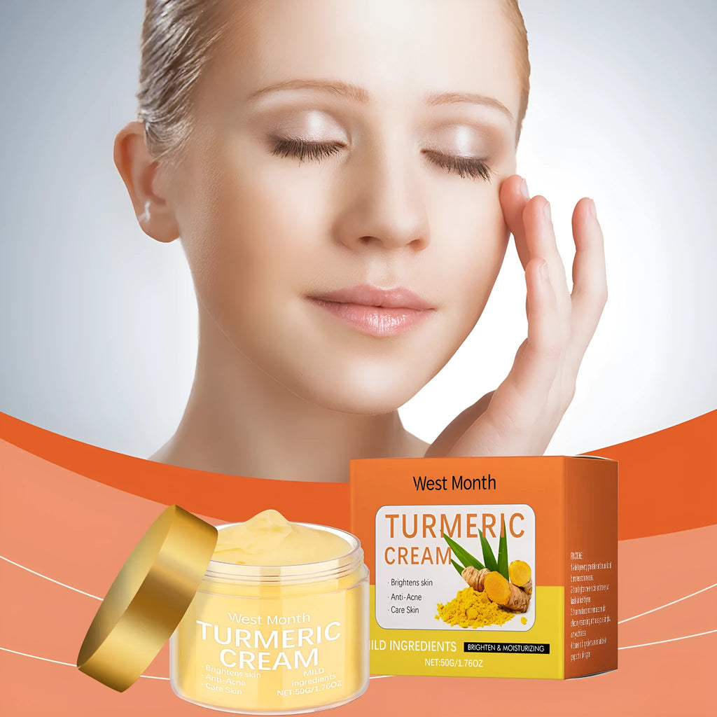 Turmeric moisturising facial cream in a 50g container for daily skin hydration