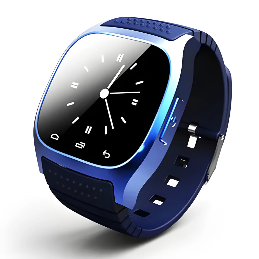 Smart Bluetooth sports watch in black with cross-platform Apple iOS and Android compatibility