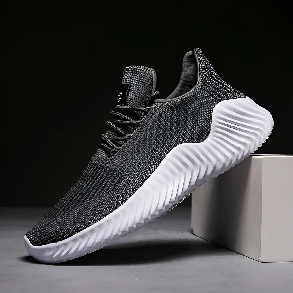 Living Passion Runners low top air cushion running shoes in black with net layer cloth upper
