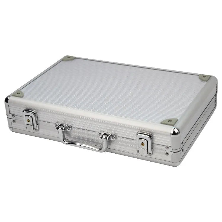 24-slot aluminium alloy watch display box in metal finish, portable size 38x26x8 cm