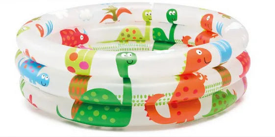 INTEX dinosaur and volcano baby pool, 61x22cm round inflatable with soft floor, holding water