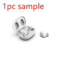 Black and white M18 true wireless Bluetooth in-ear headphones with charging case.