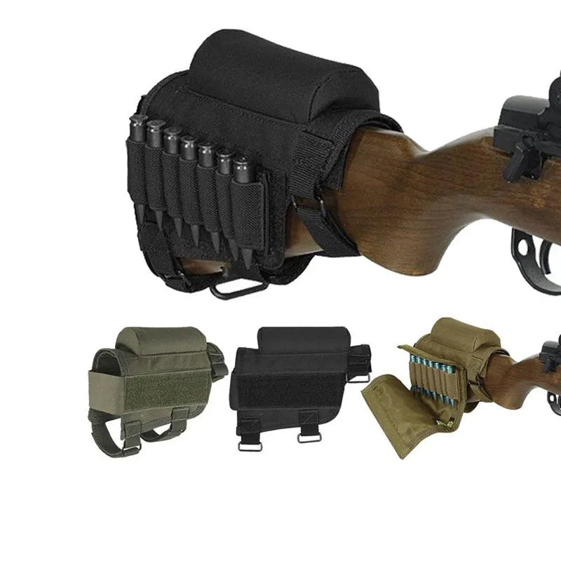 Tactical Crown ambidextrous nylon cheek rest with ammunition carrier for .308 and .300 Winmag in black