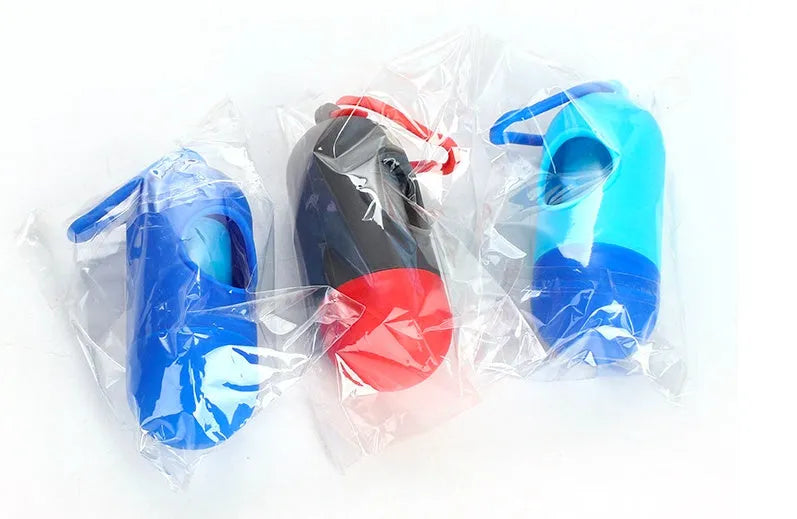 Five individually bagged rolls of 22.5x30 cm dog waste bags in assorted colours