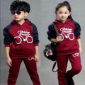 Children's Korean style sports suit two-piece set in regenerated cellulose fabric with printed details