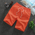Cotton beach shorts in dark blue, loose fit, size range L to 5XL, for men and women