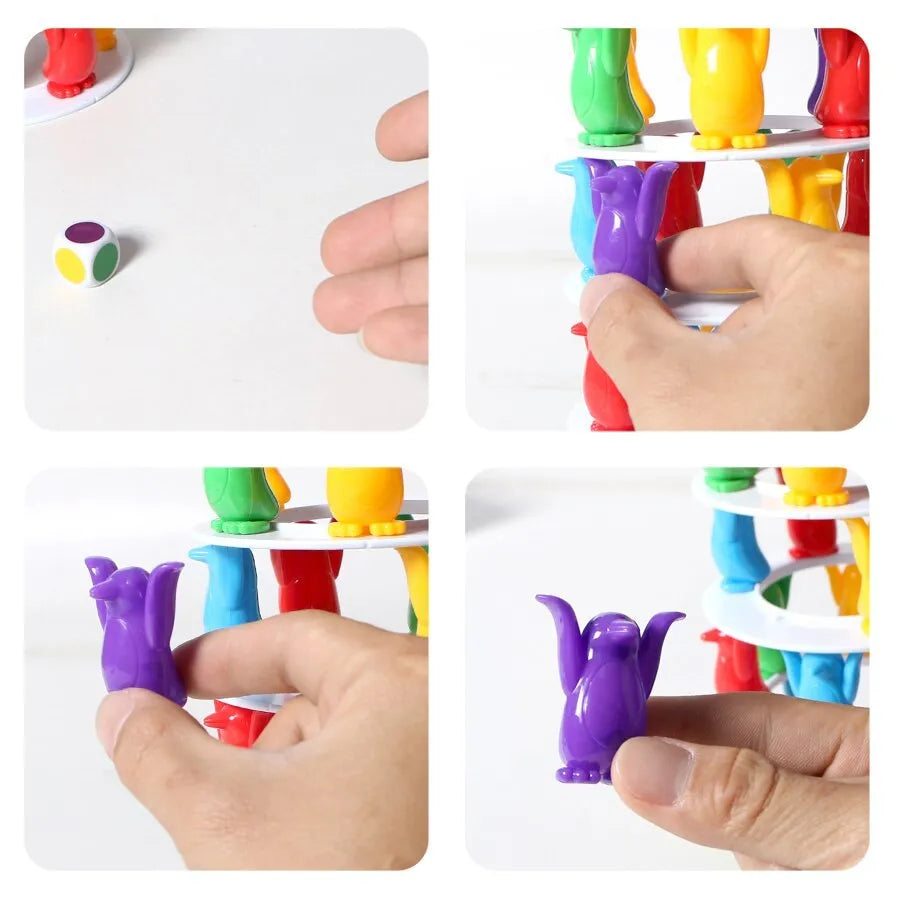 Penguin Tower Collapse desktop balance game, plastic stacking tower toy for children aged 4-6