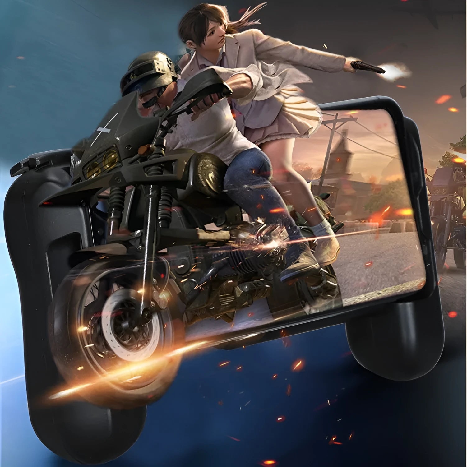 Black cooling Bluetooth game controller for Apple iPhone with 10-hour battery and 157x110x40mm dimensions