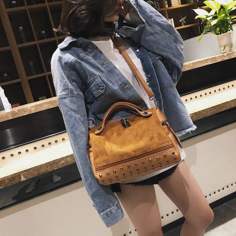 Soft black PU women's casual shoulder tote bag with zipper closure.