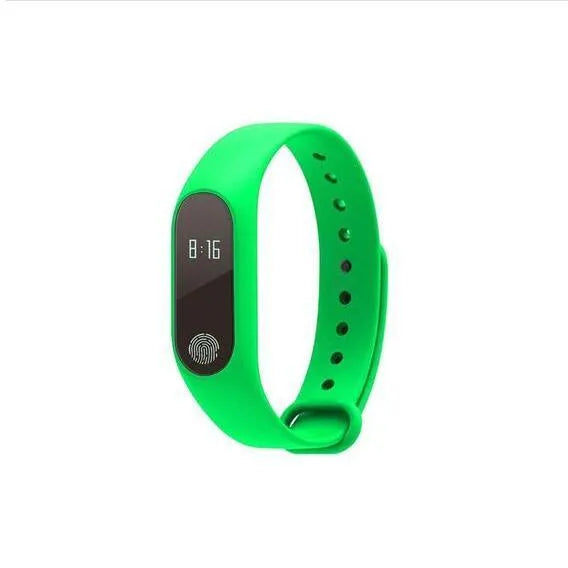 Waterproof smart fitness tracker hand ring for heart rate and step monitoring on a wrist.