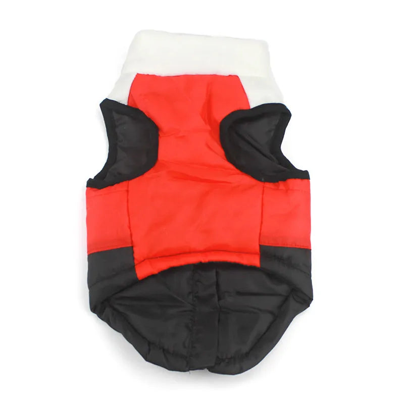 Autumn winter puppy jacket vest with traction buckle in striped pattern for small dogs, available in multiple colours
