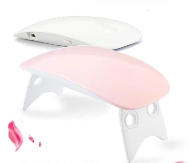 LED nail light therapy machine USB portable 6W pink white compact ABS