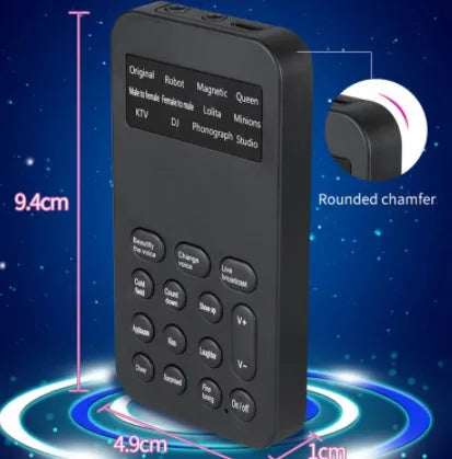 S9 mini voice changer sound card handheld wireless condenser microphone in black