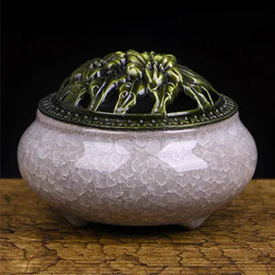 Ceramic incense burner in choice of 12 colours for home decor and meditation