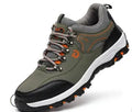 Guisalao men's low-cut safety shoes with steel toe cap and anti-piercing sole, camouflage fur upper.
