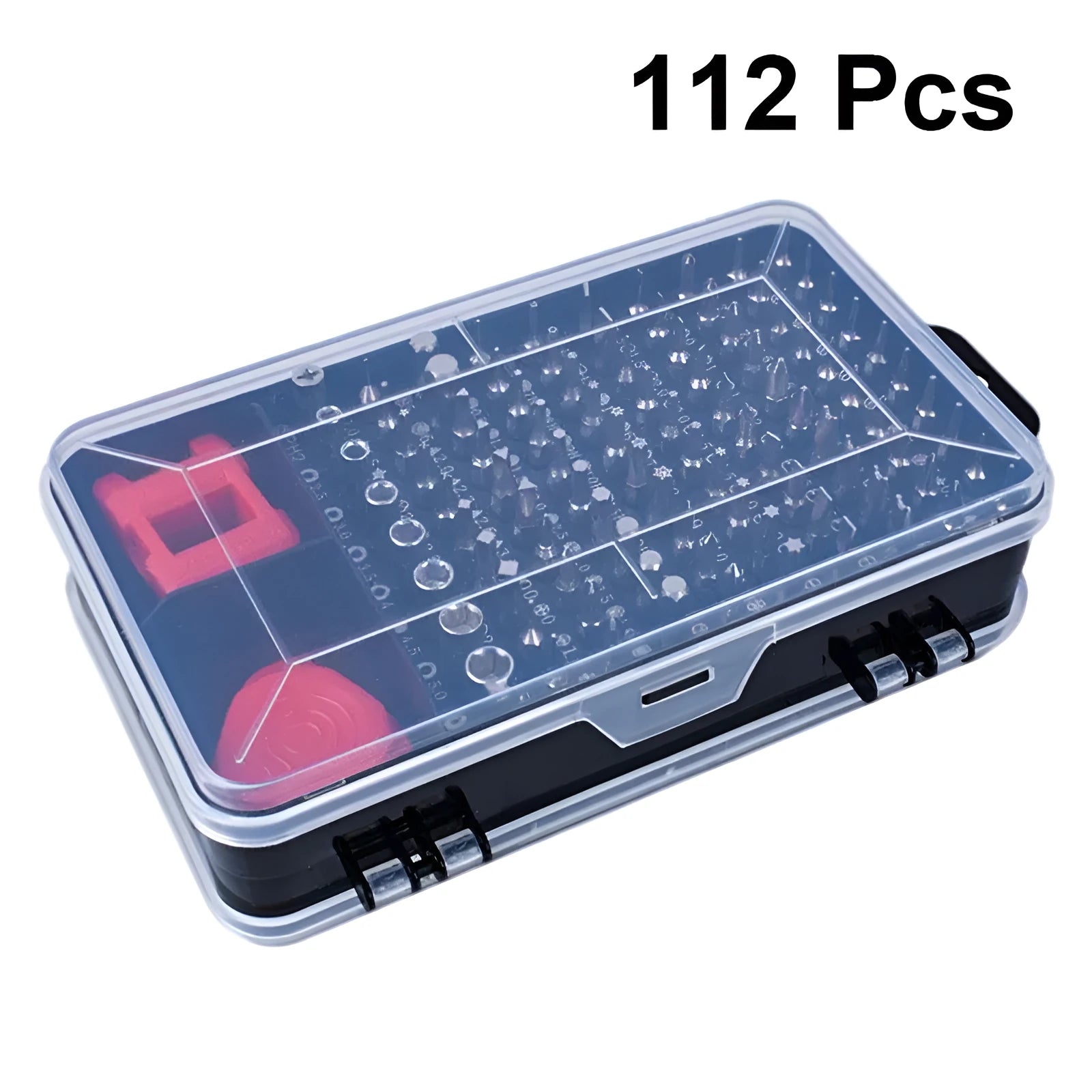 112-in-1 alloy steel screwdriver set in black case for mobile phone and electronics repair