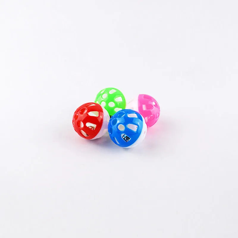 Multicolor pet cat toy set including a cat stick with fabric mouse and a sisal ball