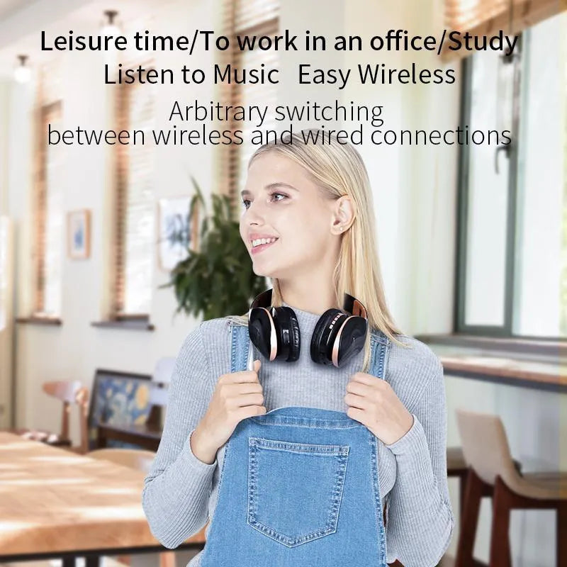 HobbyLane Bluetooth wireless headset with over-ear design and built-in microphone