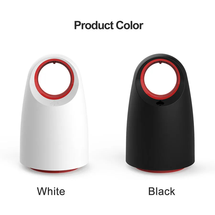 Black or white household silent mosquito killer with USB cable, dimensions 12x12x21.5cm