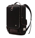 Men's Korean style Oxford cloth backpack in army green colour showing dimensions and design