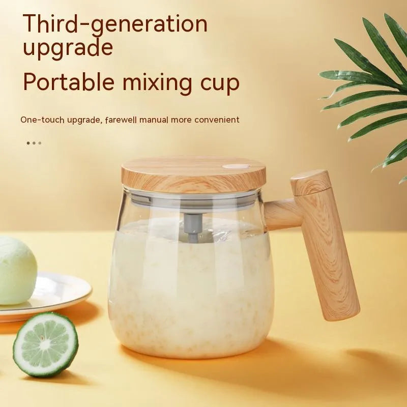 400ml electric self-stirring coffee mug with borosilicate glass construction in champagne gold colour