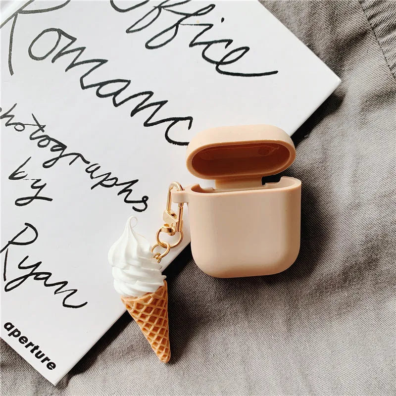 Cylinder ice cream design silicone case for Apple AirPods 2 wireless Bluetooth headphones