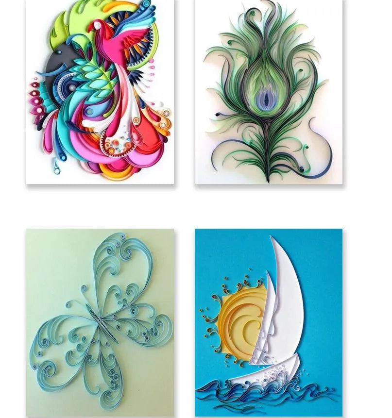 Paper quilling kit with 8 packs of 39cm gradient strips, quilling tools and 30 x 20 x 6cm storage box