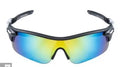 Polarised cycling glasses for myopia wearers, wind-resistant unisex bike eyewear in grey, red, and yellow