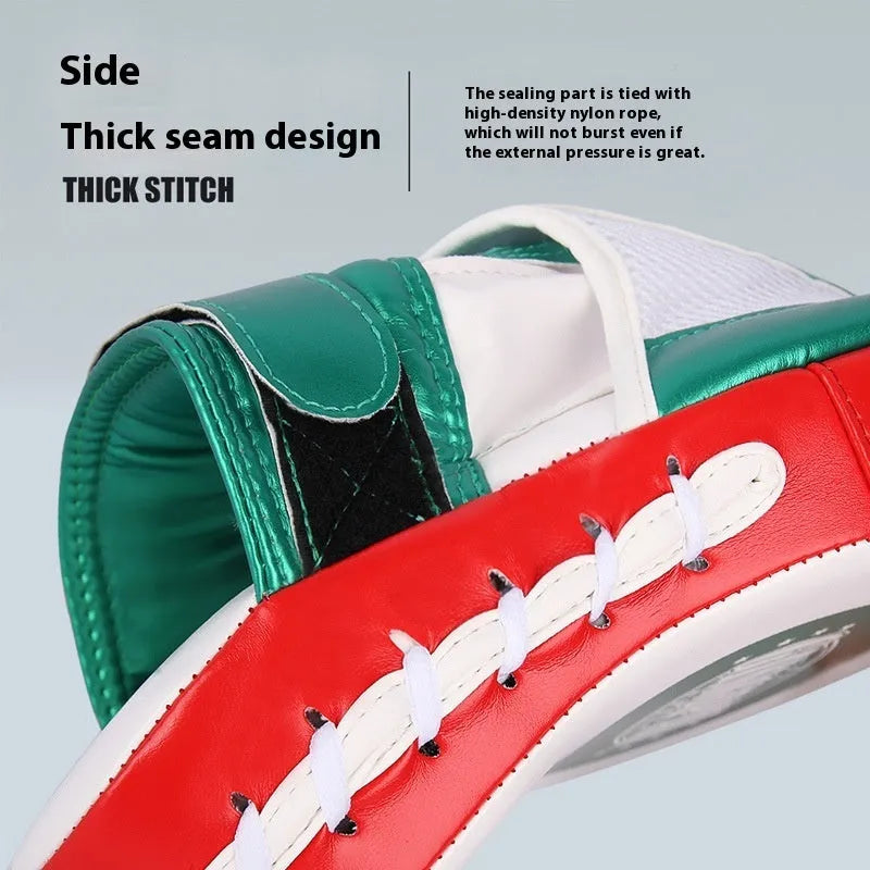 Portable vertical baffle target for Boxer Sanda training in gold or green PU material.