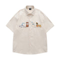Loose fit cartoon pattern cardigan for teenagers in polyester with embroidery detailing