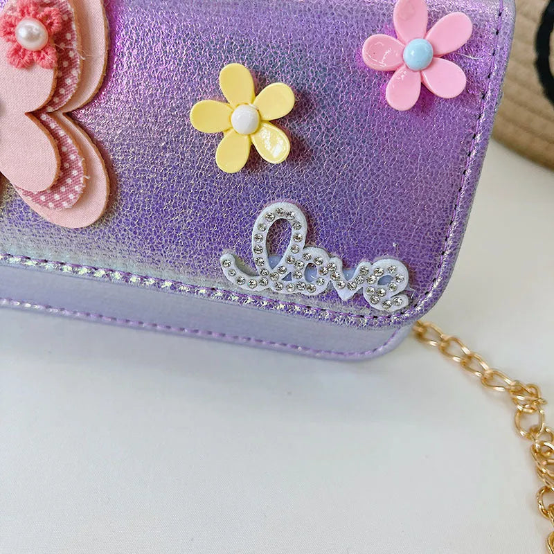 Children's small PU leather shoulder bag with zipper, 105cm strap, 1L capacity, shown in rose red