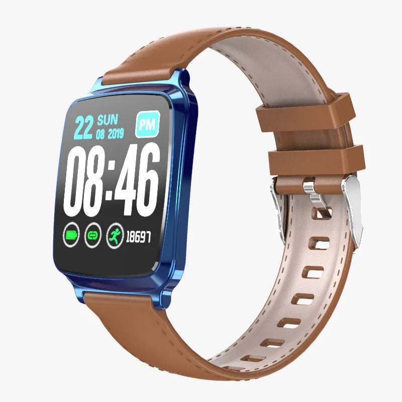 M8 multi-function smart bracelet with heart rate monitor on a wrist, showing zinc alloy body and TPU strap.
