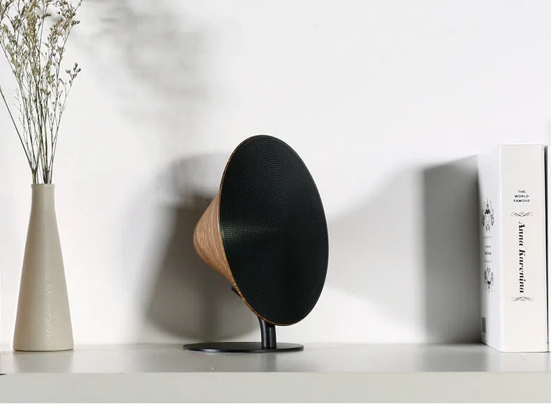 M23 wooden subwoofer Bluetooth speaker in Black with USB port and fabric grille