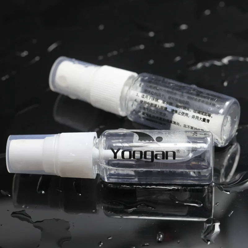 Anti-fog liquid bottle with 15ml and 20ml options for glasses, goggles, and camera lenses