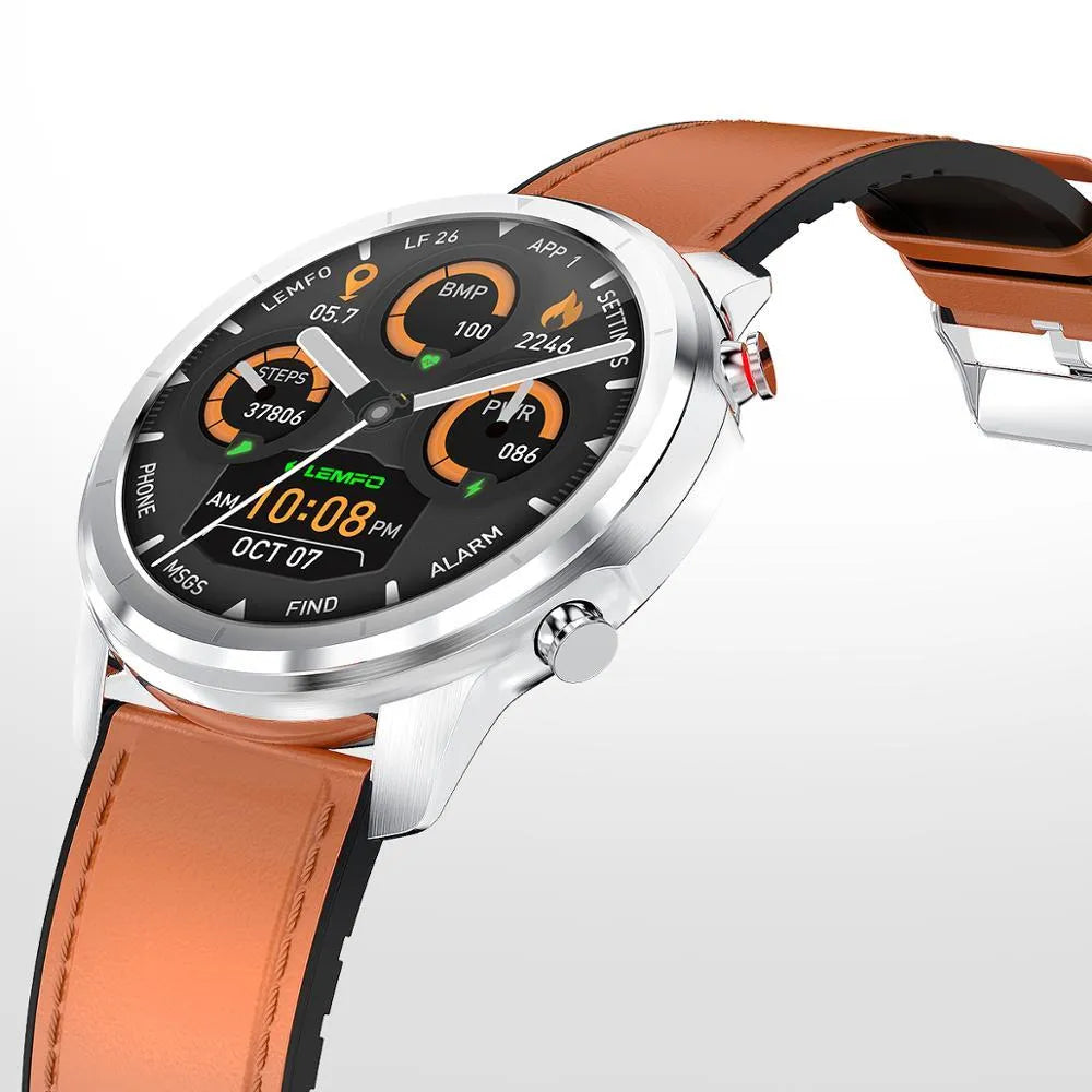 LEMFO LF26 smart bracelet in Black on a wrist, showing its 1.3-inch screen.