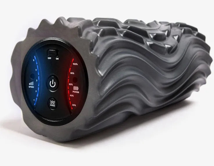 USB electric massage column foam roller block in space grey or gouache orange with three vibration zones