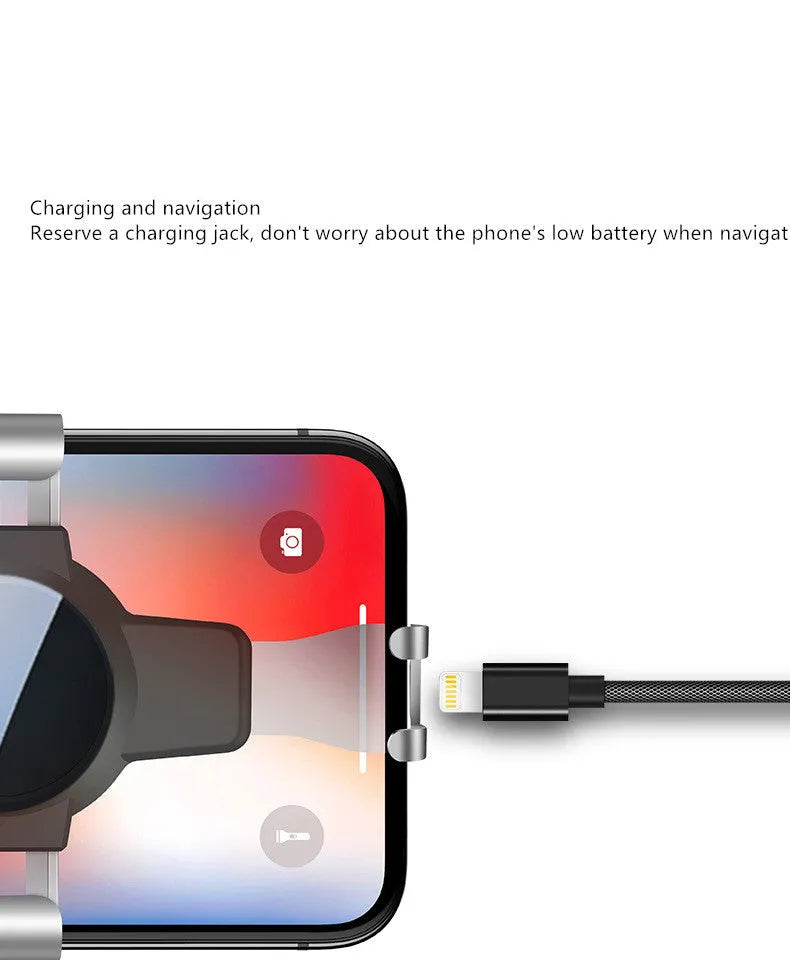 Black S4 ABS mirror finish mobile phone bracket mounted in a car air vent