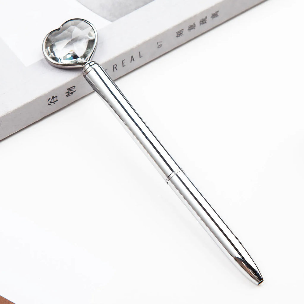 Creative Crystal Love Ball Diamond Metal Pen in golden, rose gold and silver colours