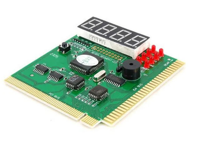 Four-digit PCI motherboard fault diagnosis card with signal lamp, buzzer and digital tube, 8 x 9 cm