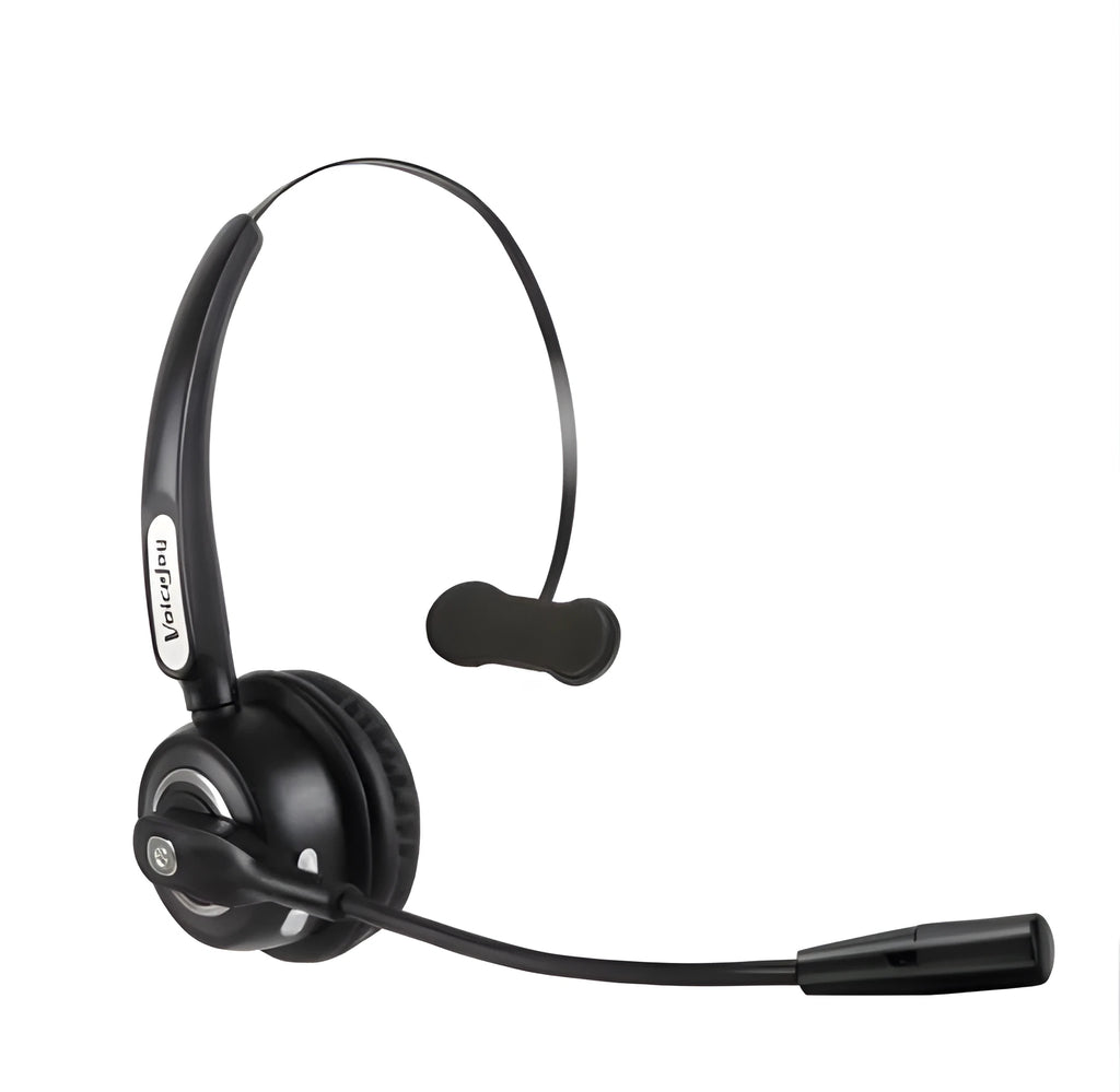 Bluetooth headset with microphone designed for truck drivers and office use with noise cancellation technology