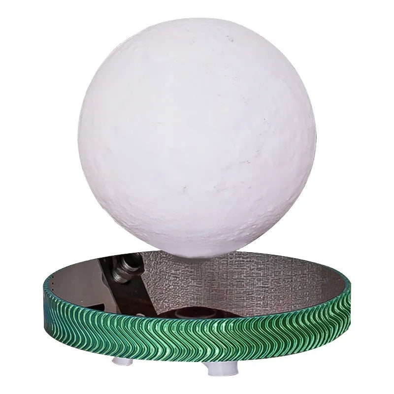 Small magnetic suspension night lamp with floating 3D printed celestial decoration