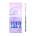 Boxed set of 12 constellation-themed quick-drying gel pens with plastic barrels.