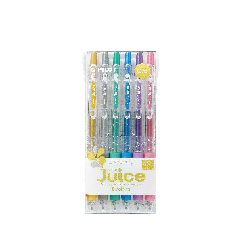 Direct Juice Baiguole 0.5mm gel pen showing metallic gold and silver colour options