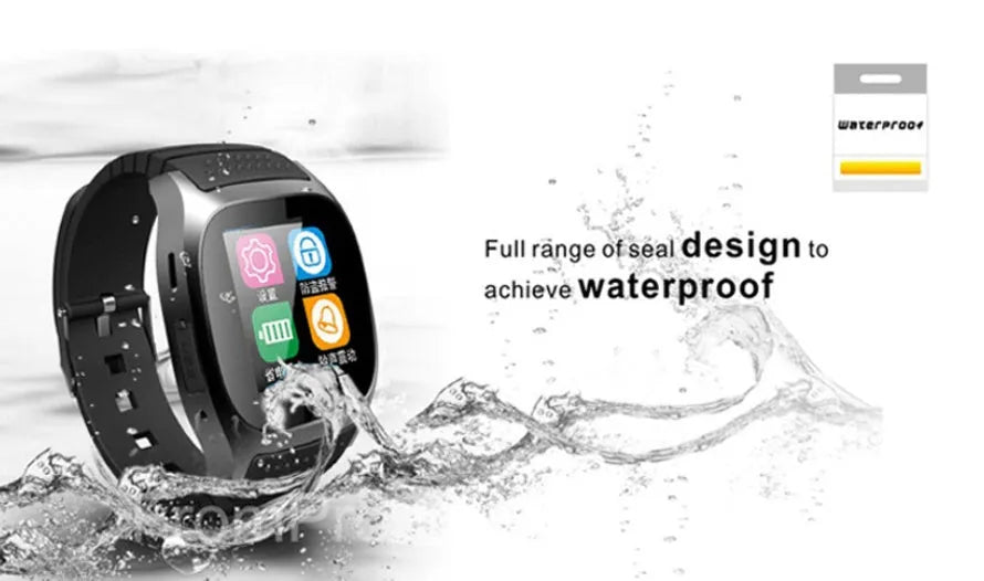 Smart Bluetooth sports watch in black with cross-platform Apple iOS and Android compatibility