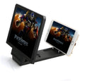 Black foldable mobile phone stand with 3D screen amplifier and radiation protection