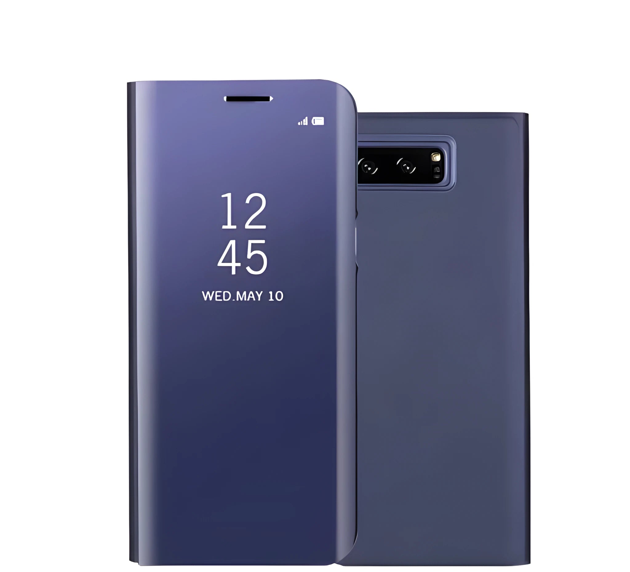 Samsung Galaxy Note 20 phone case with kickstand extended and mirror-finish back in multiple colours