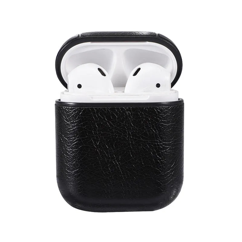 Silicone AirPods case in black, red, light brown, or dark brown, universal fit for one or two generation.
